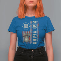 250th Anniversary USA T Shirt For Women Patriotic Liberty Bell 1776 2026 American Flag