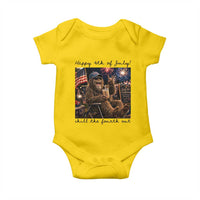 Funny Bigfoot 4th of July Baby Onesie Patriotic Sasquatch American Flag Party Festival