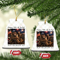 Funny Bigfoot 4th of July Ceramic Ornament Patriotic Sasquatch American Flag Party Festival