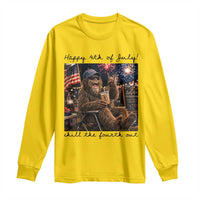 Funny Bigfoot 4th of July Long Sleeve Shirt Patriotic Sasquatch American Flag Party Festival