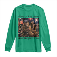 Funny Bigfoot 4th of July Long Sleeve Shirt Patriotic Sasquatch American Flag Party Festival