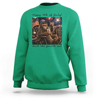Funny Bigfoot 4th of July Sweatshirt Patriotic Sasquatch American Flag Party Festival