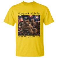 Funny Bigfoot 4th of July T Shirt Patriotic Sasquatch American Flag Party Festival