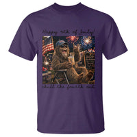 Funny Bigfoot 4th of July T Shirt Patriotic Sasquatch American Flag Party Festival