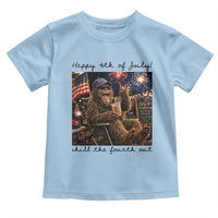 Funny Bigfoot 4th of July Toddler T Shirt Patriotic Sasquatch American Flag Party Festival