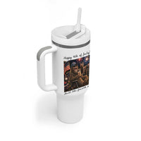 Funny Bigfoot 4th of July Tumbler With Handle Patriotic Sasquatch American Flag Party Festival