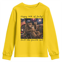 Funny Bigfoot 4th of July Youth Sweatshirt Patriotic Sasquatch American Flag Party Festival
