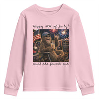 Funny Bigfoot 4th of July Youth Sweatshirt Patriotic Sasquatch American Flag Party Festival