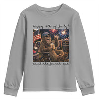 Funny Bigfoot 4th of July Youth Sweatshirt Patriotic Sasquatch American Flag Party Festival