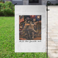 4th of July Raccoon Garden Flag Chill The Fourth Out