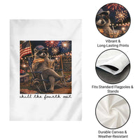 4th of July Raccoon Garden Flag Chill The Fourth Out