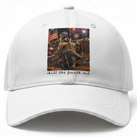 4th of July Raccoon Baseball Cap Chill The Fourth Out