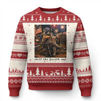 4th of July Raccoon Ugly Christmas Sweater Chill The Fourth Out