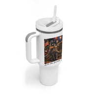 4th of July Raccoon Tumbler With Handle Chill The Fourth Out