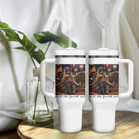4th of July Raccoon Tumbler With Handle Chill The Fourth Out