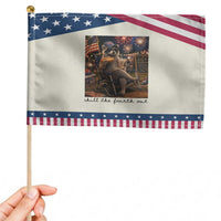 4th of July Raccoon Patriotic Handheld Flag Chill The Fourth Out