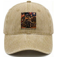 4th of July Raccoon Washed Cotton Baseball Cap Chill The Fourth Out