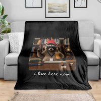 School Librarian Throw Blanket I Live Here Now Back to School