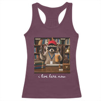 School Librarian Racerback Tank Top I Live Here Now Back to School