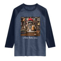 School Librarian Raglan Shirt I Live Here Now Back to School