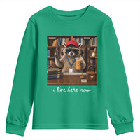 School Librarian Youth Sweatshirt I Live Here Now Back to School