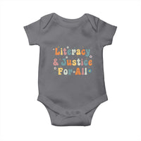 Literacy Justice for All Stop Book Banning Protect Librarian Baby Onesie