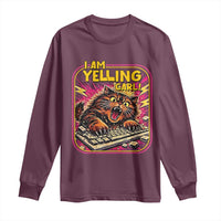 Funny I Am Yelling Carl Long Sleeve Shirt Screaming Donut Cat Meme