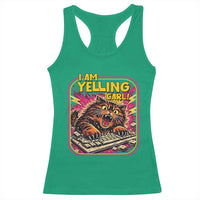 Funny I Am Yelling Carl Racerback Tank Top Screaming Donut Cat Meme