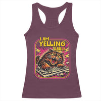 Funny I Am Yelling Carl Racerback Tank Top Screaming Donut Cat Meme
