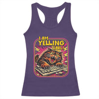 Funny I Am Yelling Carl Racerback Tank Top Screaming Donut Cat Meme