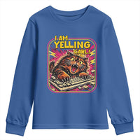 Funny I Am Yelling Carl Youth Sweatshirt Screaming Donut Cat Meme