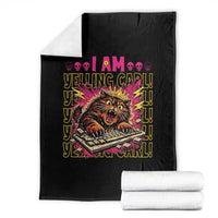 Funny I Am Yelling Carl Donut Cat Meme Throw Blanket