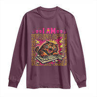 Funny I Am Yelling Carl Donut Cat Meme Long Sleeve Shirt