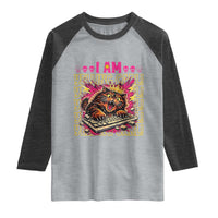 Funny I Am Yelling Carl Donut Cat Meme Raglan Shirt