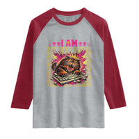Funny I Am Yelling Carl Donut Cat Meme Raglan Shirt