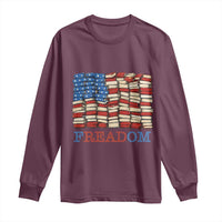 Freedom to Read Books Freadom Long Sleeve Shirt USA Flag Patriotic Library Book Lover
