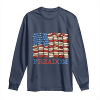 Freedom to Read Books Freadom Long Sleeve Shirt USA Flag Patriotic Library Book Lover