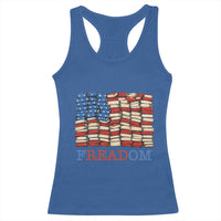 Freedom to Read Books Freadom Racerback Tank Top USA Flag Patriotic Library Book Lover