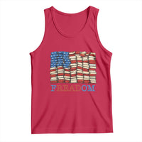 Freedom to Read Books Freadom Tank Top USA Flag Patriotic Library Book Lover