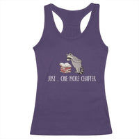 Just One More Chapter Racerback Tank Top Funny Raccoon Reading Book Lover Gift
