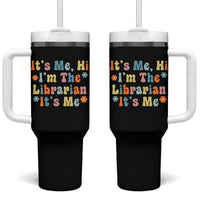 It's Me Hi I'm The Librarian Summer Reading Tumbler With Handle Funny Back to School