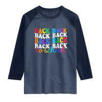 Groovy Back To School Raglan Shirt First Day of School Colorful Teacher Student Kids