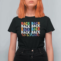 Groovy Back To School T Shirt For Women First Day of School Colorful Teacher Student Kids
