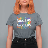 Groovy Back To School T Shirt For Women First Day of School Colorful Teacher Student Kids