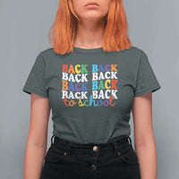 Groovy Back To School T Shirt For Women First Day of School Colorful Teacher Student Kids