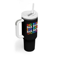 Groovy Back To School Tumbler With Handle First Day of School Colorful Teacher Student Kids