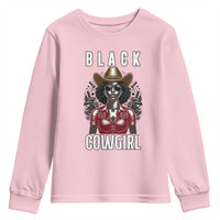 Black Cowgirl Rodeo Youth Sweatshirt African American Western Country Texas - Wonder Print Shop