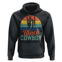 Black Cowboy Sunset Hoodie Western Rodeo Cross - Wonder Print Shop
