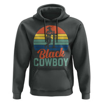 Black Cowboy Sunset Hoodie Western Rodeo Cross - Wonder Print Shop