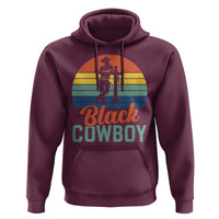 Black Cowboy Sunset Hoodie Western Rodeo Cross - Wonder Print Shop